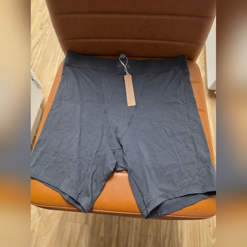 SKIMS Cotton Boxer Shorts Lounge Soft Minimal Gray NWT